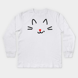 Cat Face Kids Long Sleeve T-Shirt